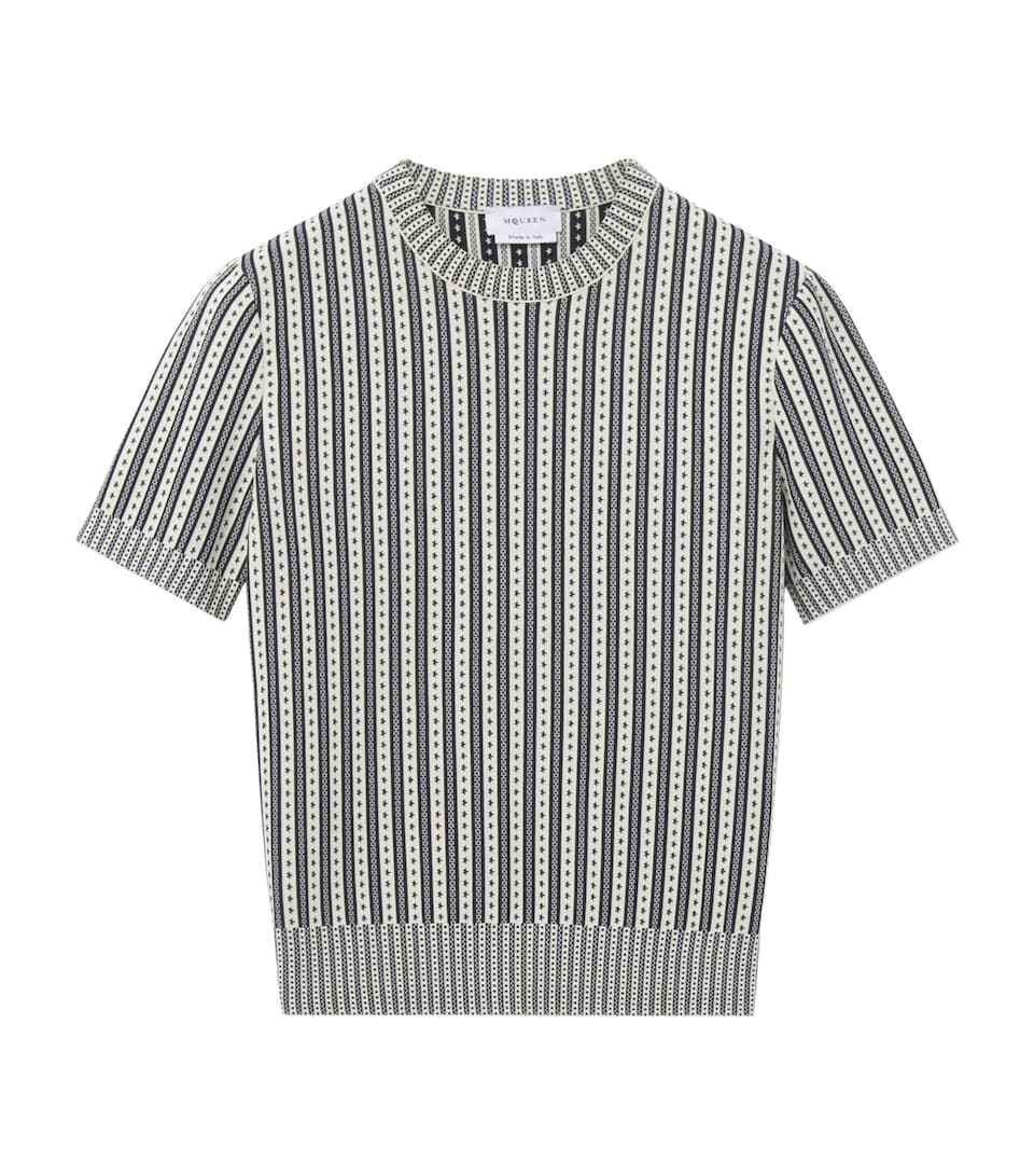 McQueen Womens Knitted Stripe T-Shirt