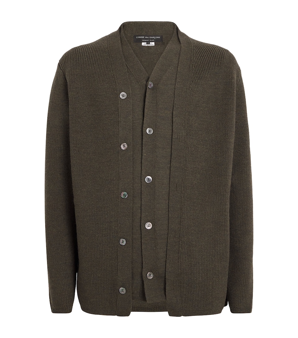 Wool Double-Layered Cardigan