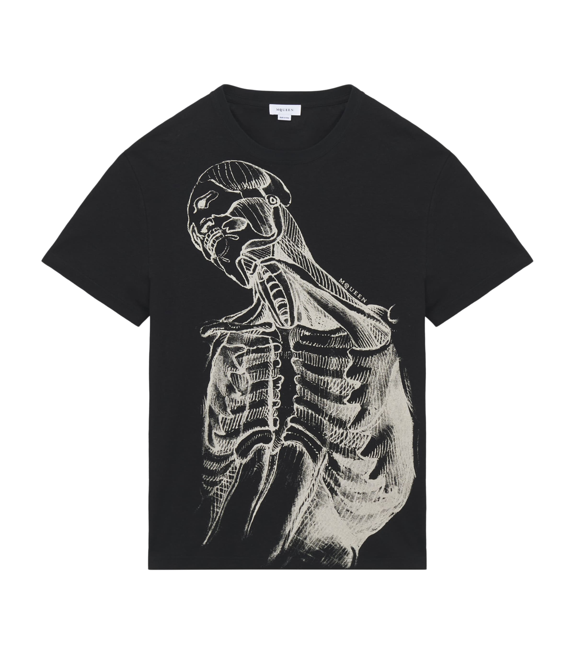McQueen Mens Cotton Sketch Anatomy T-Shirt