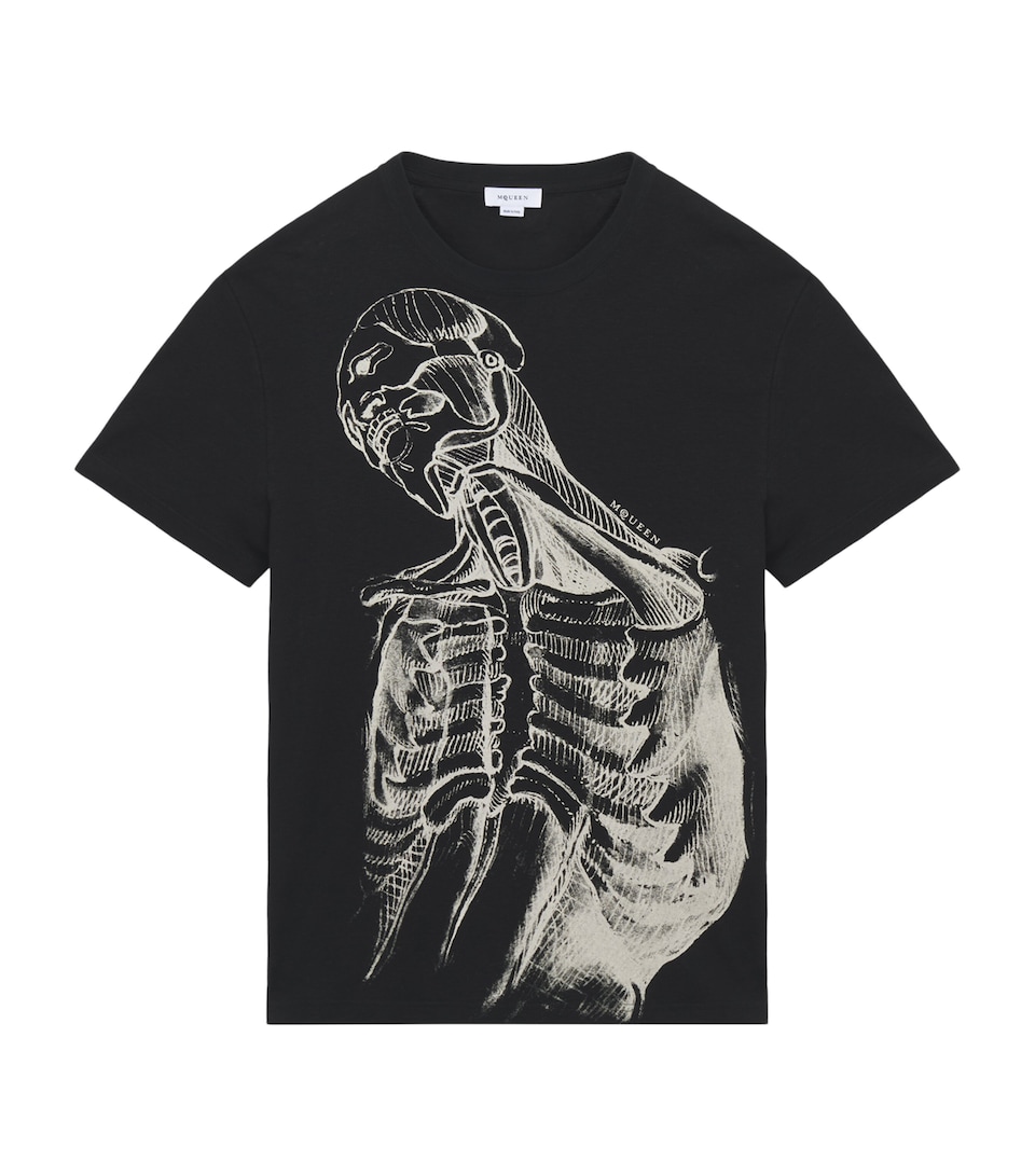 McQueen Mens Cotton Sketch Anatomy T-Shirt