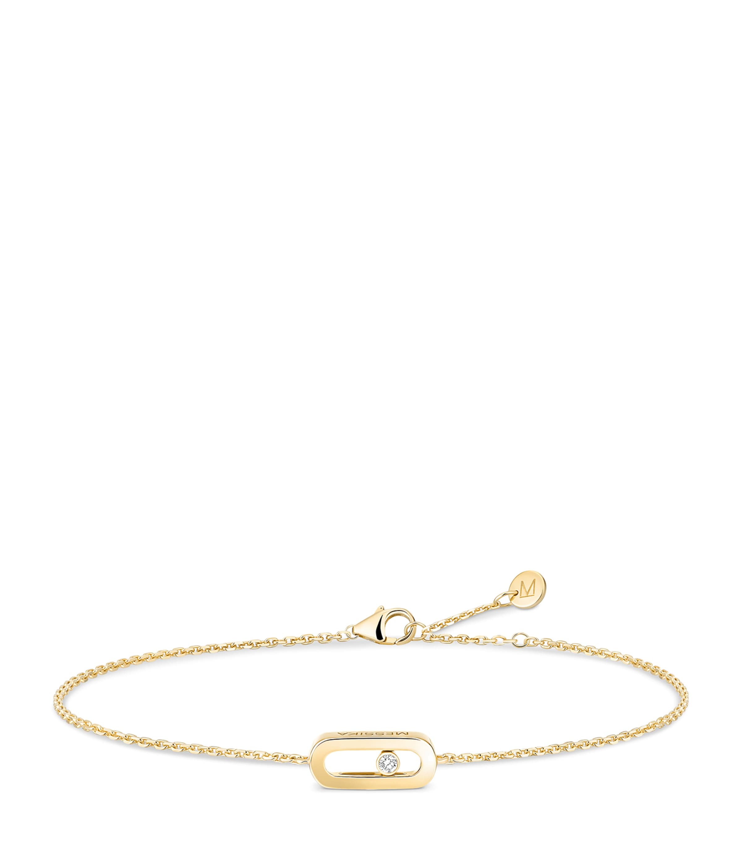 Messika Move Uno Mini Yellow Gold and Diamond Chain Bracelet (0.01ct) Yellow Gold