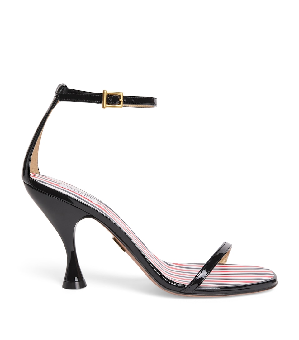 Patent Leather 4-Bar Heeled Sandals 90