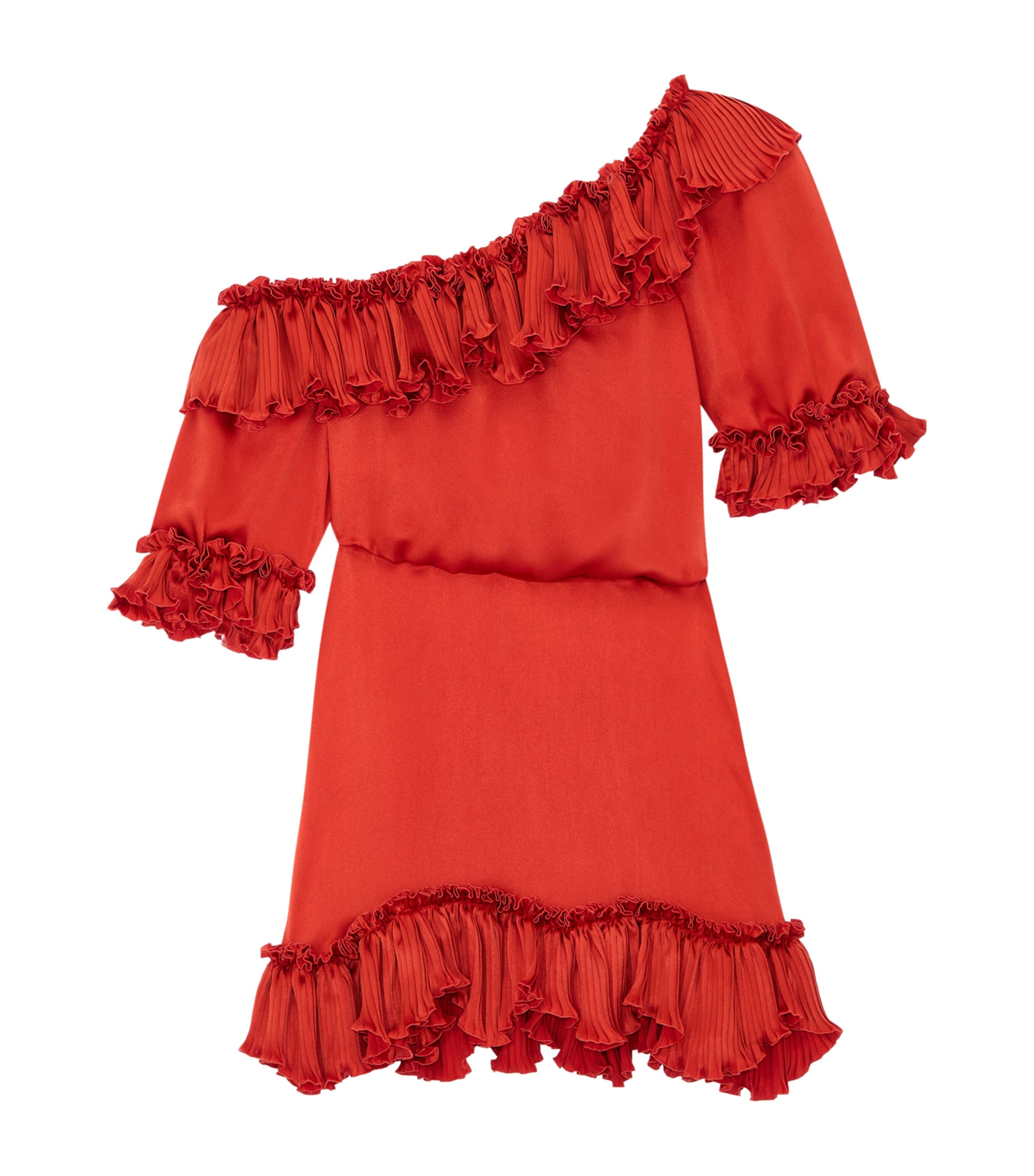 Silk Ruffled Mini Dress