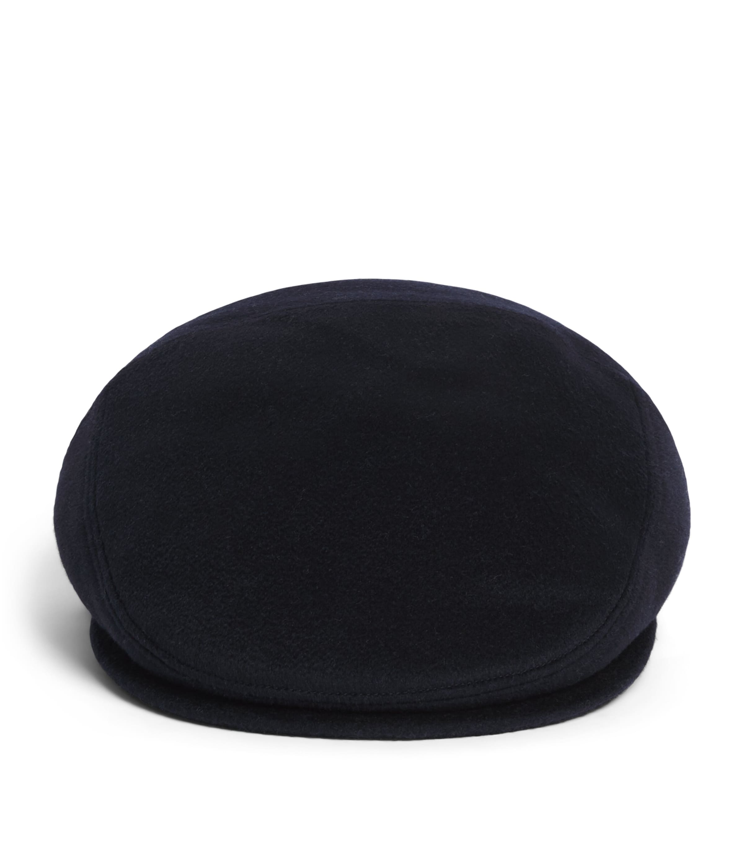 Borsalino Cashmere Vincenzo Flat Cap Unito Blu Navy