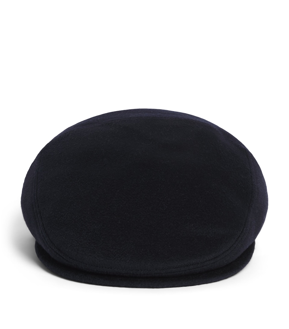 Borsalino Cashmere Vincenzo Flat Cap Unito Blu Navy
