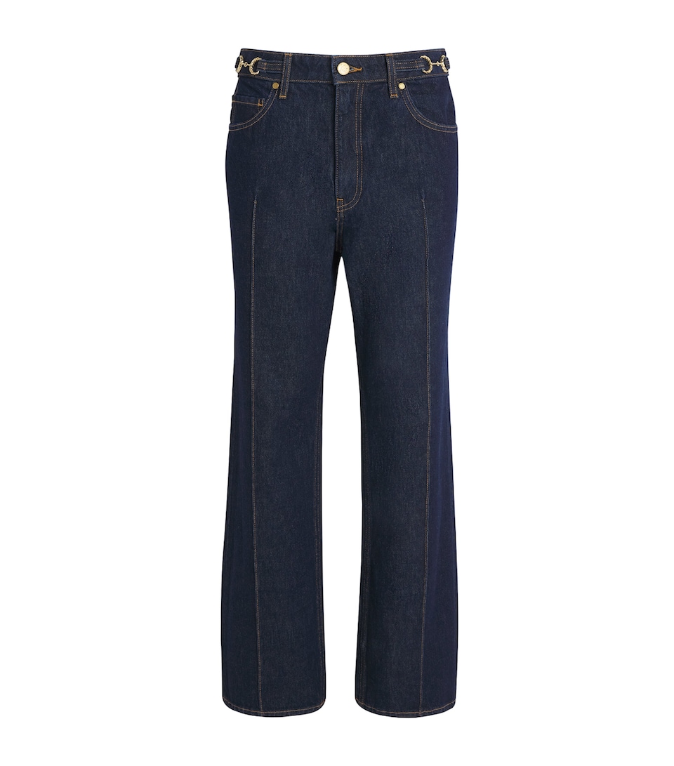 Ulla Johnson Womens The Agatha Pintuck Straight Jeans Tigris