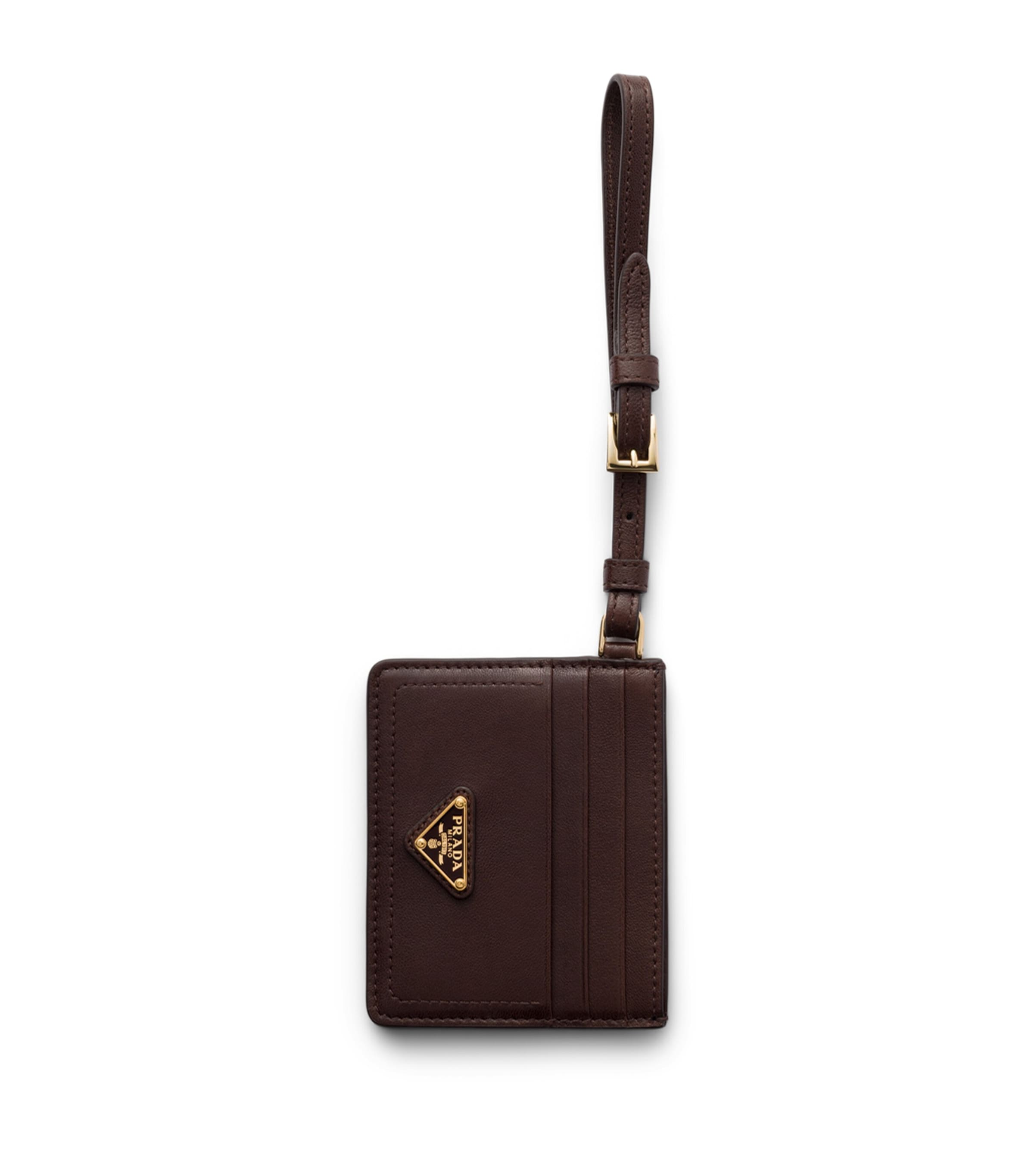 Prada Nappa Leather Card Holder Brown