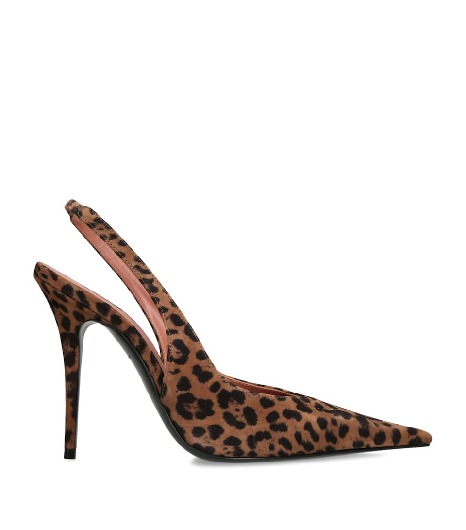 Suede Leopard Print Anok Slingback Pumps 105