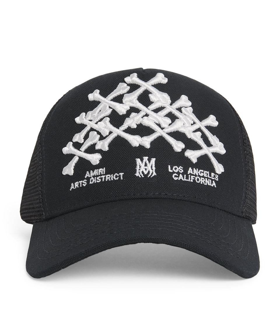 AMIRI Stacked Bones Trucker Hat Black