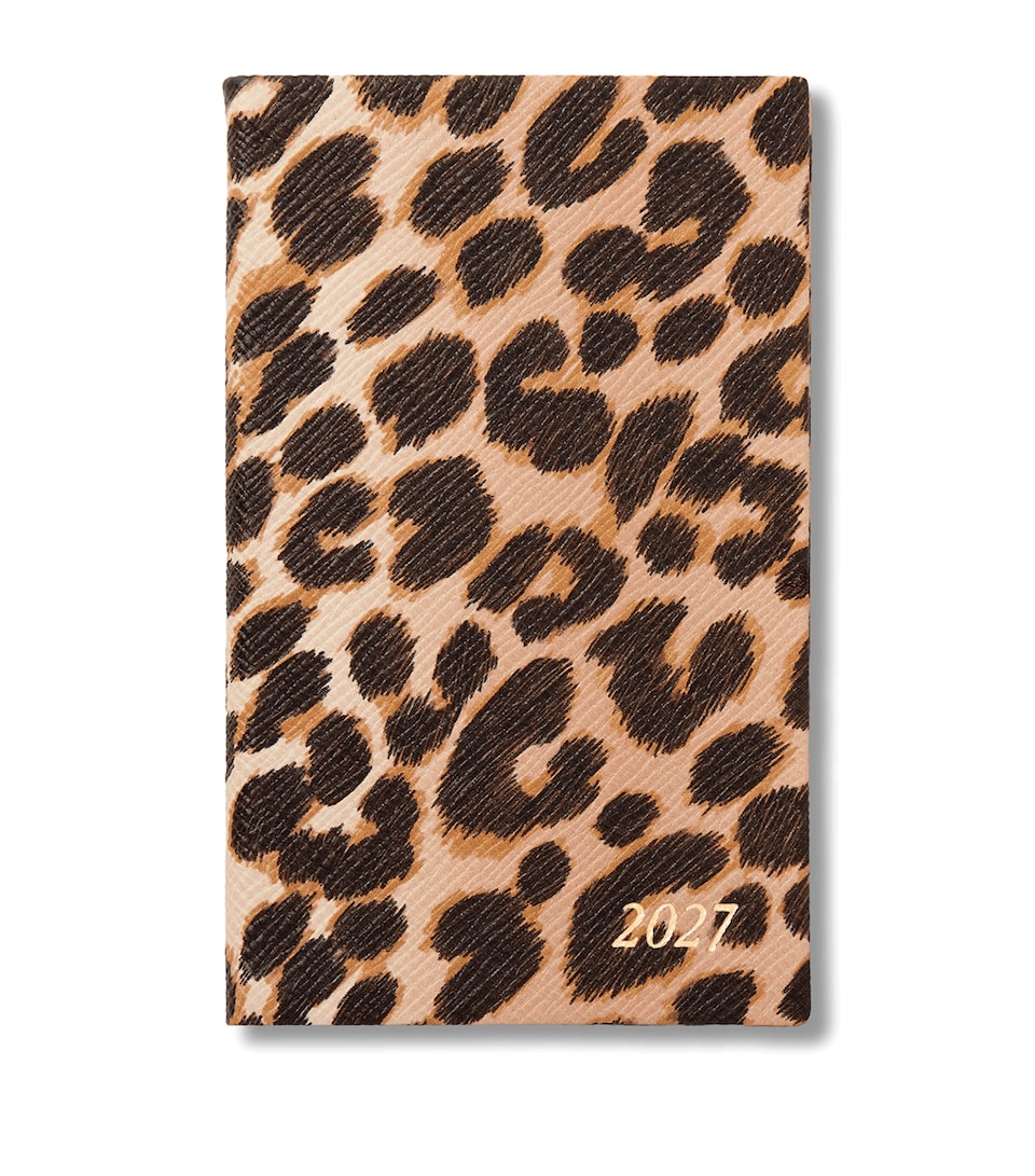 Smythson Leather Panama Weekly Diary 2027 Sand