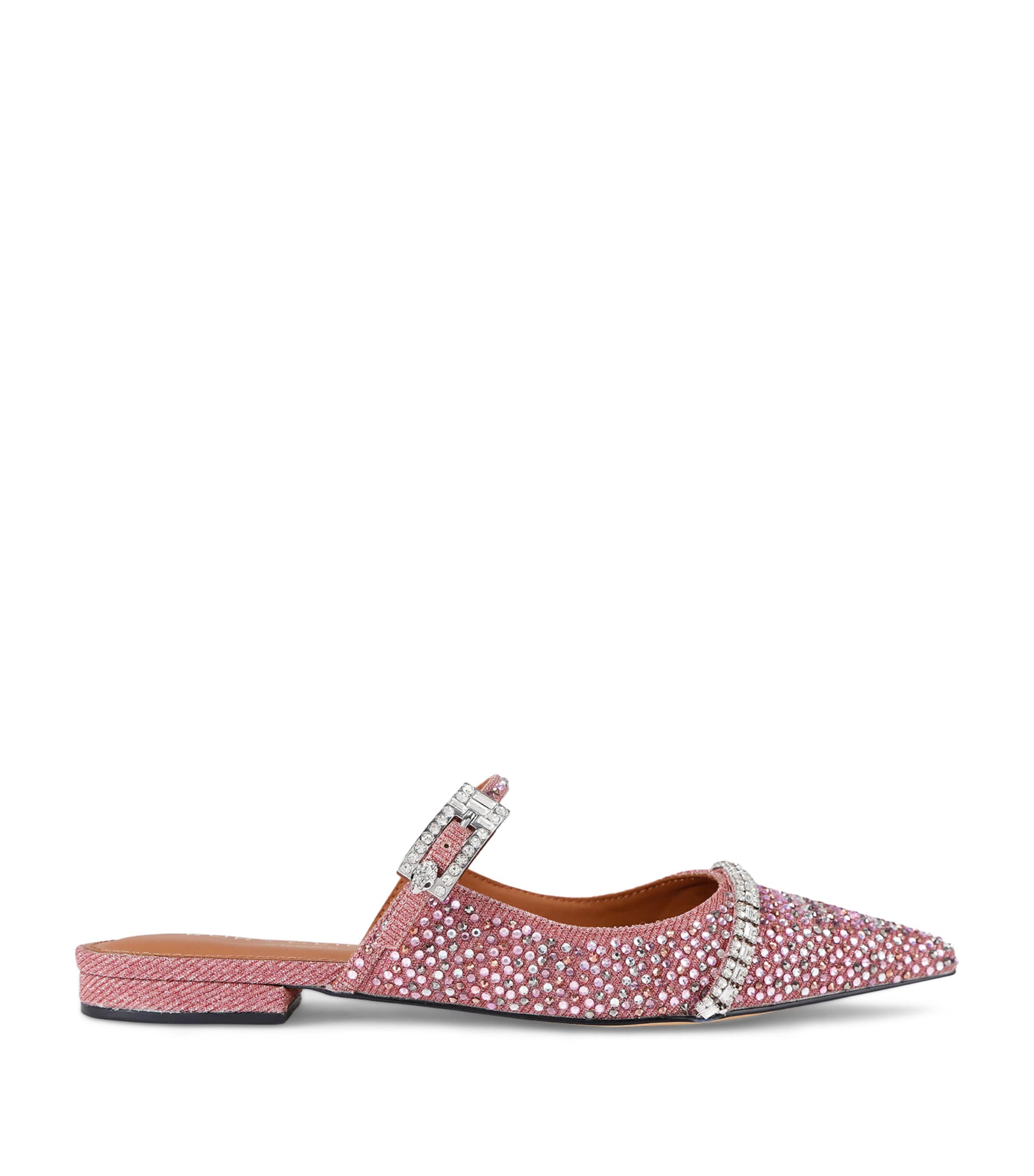 Kurt Geiger London Embellished Strass Flat Mules Pink