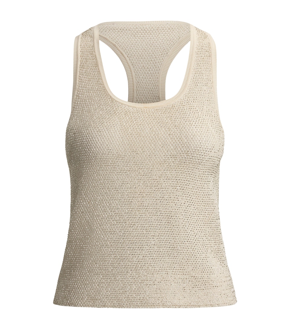 Mulberry Silk Embellished Tank Top