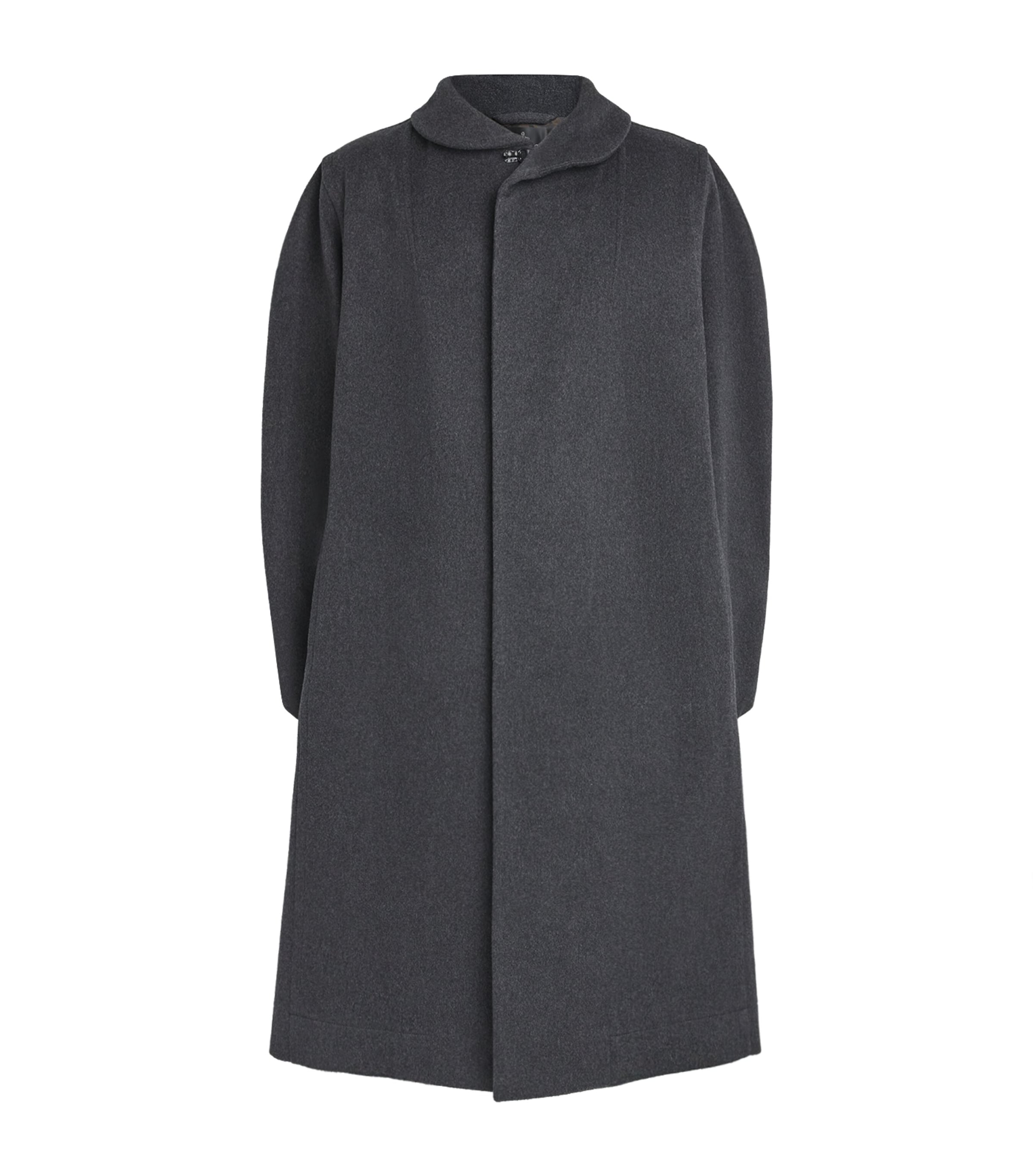 Vivienne Westwood Mens Wool-Cashmere Menzel Coat Dark Grey Melange