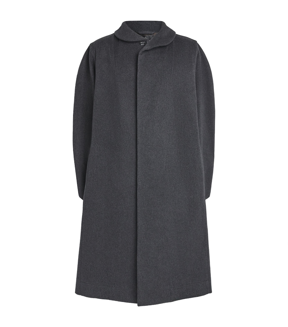 Vivienne Westwood Mens Wool-Cashmere Menzel Coat Dark Grey Melange