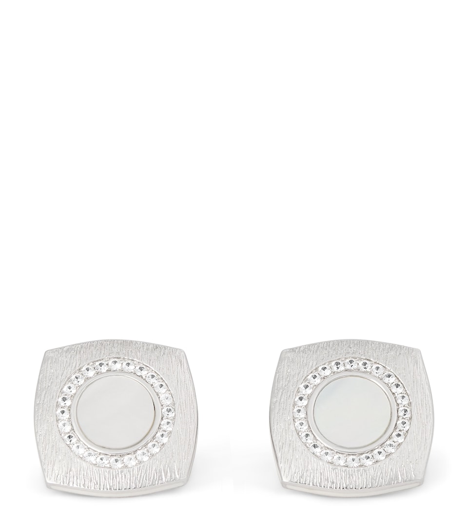 Sterling Silver and Sapphire Graffiato Cufflinks