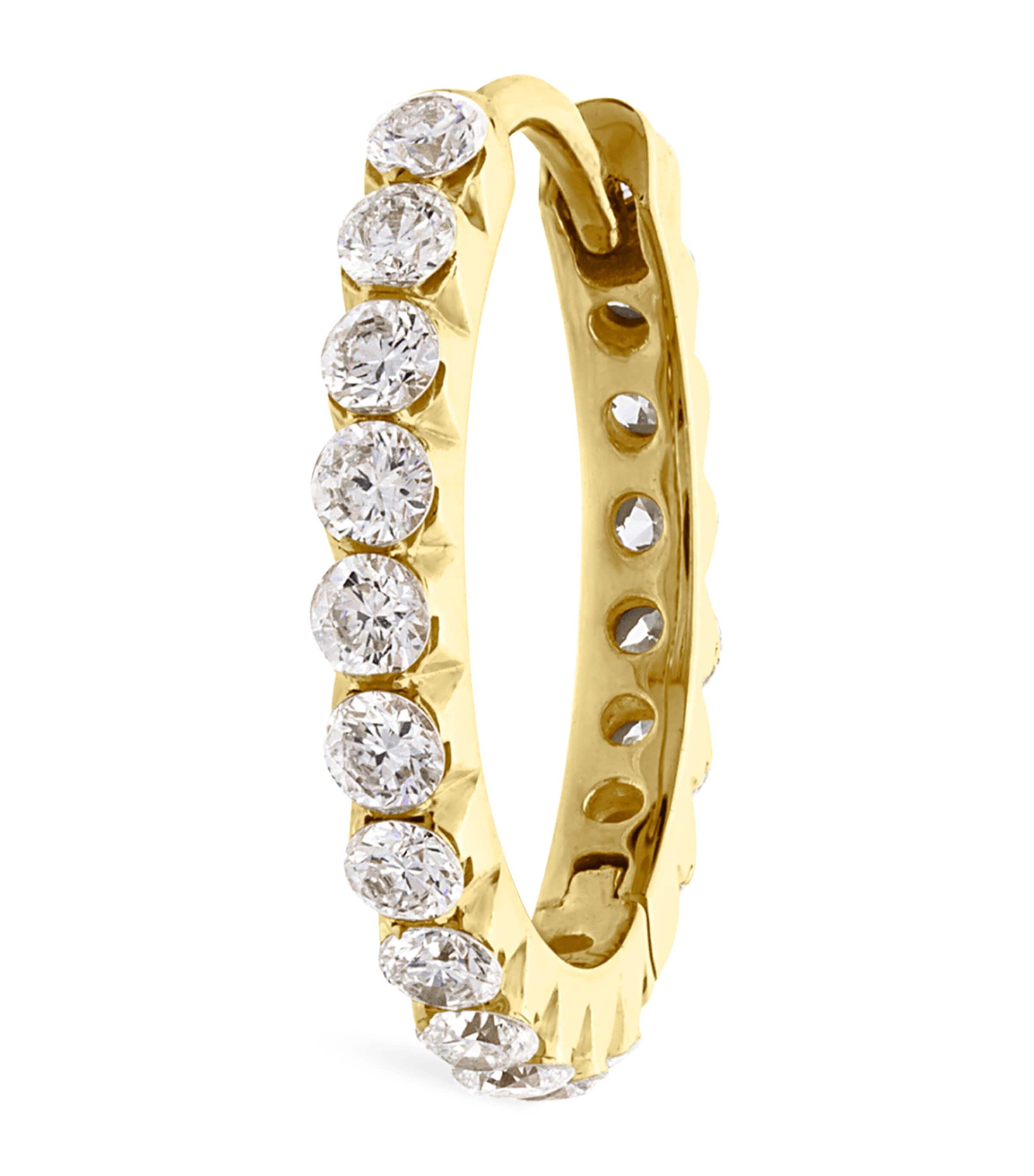 Invisible Set Diamond Eternity Single Hoop Earring (11mm)