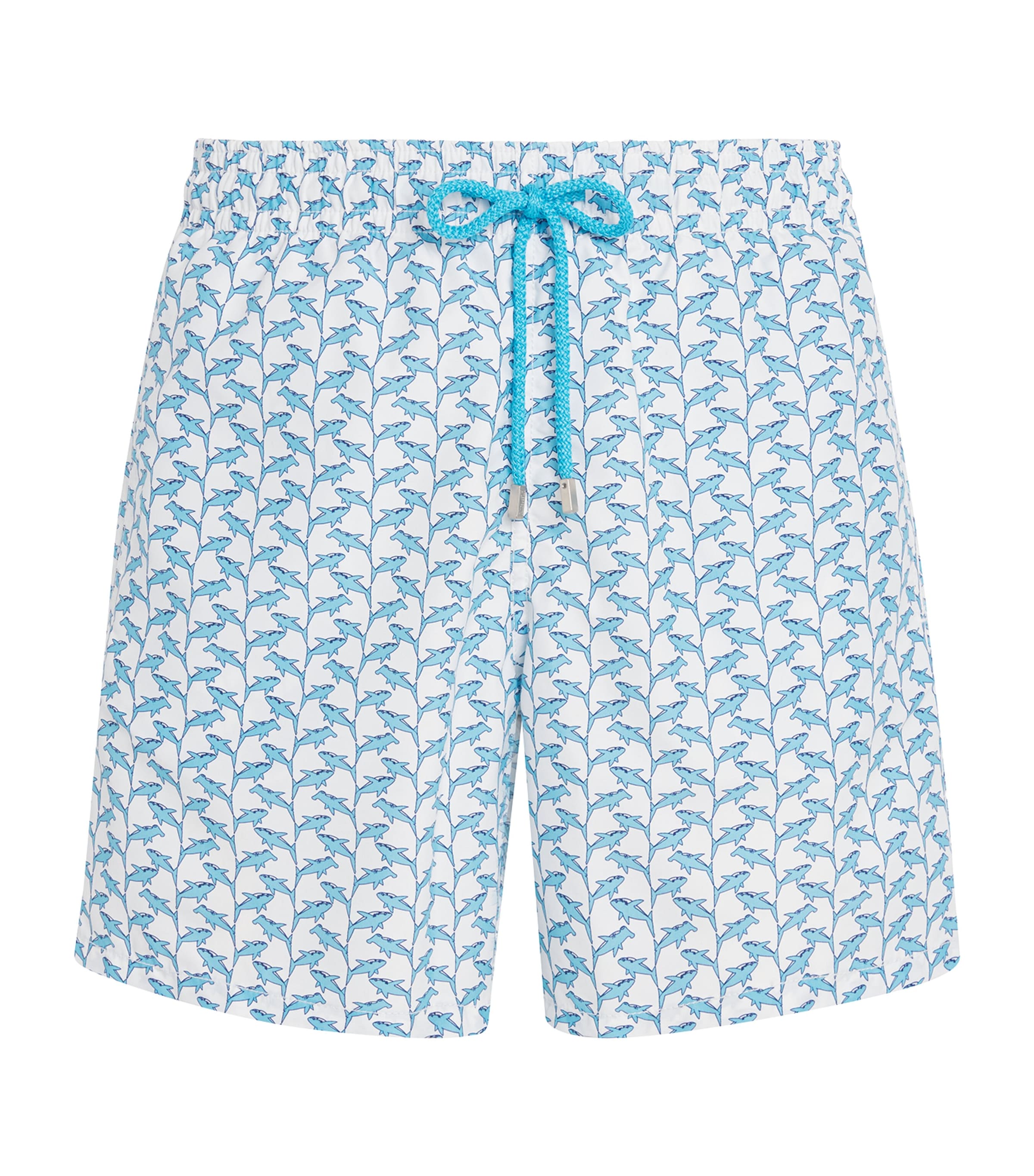 Cotton Shark Print Swim Shorts