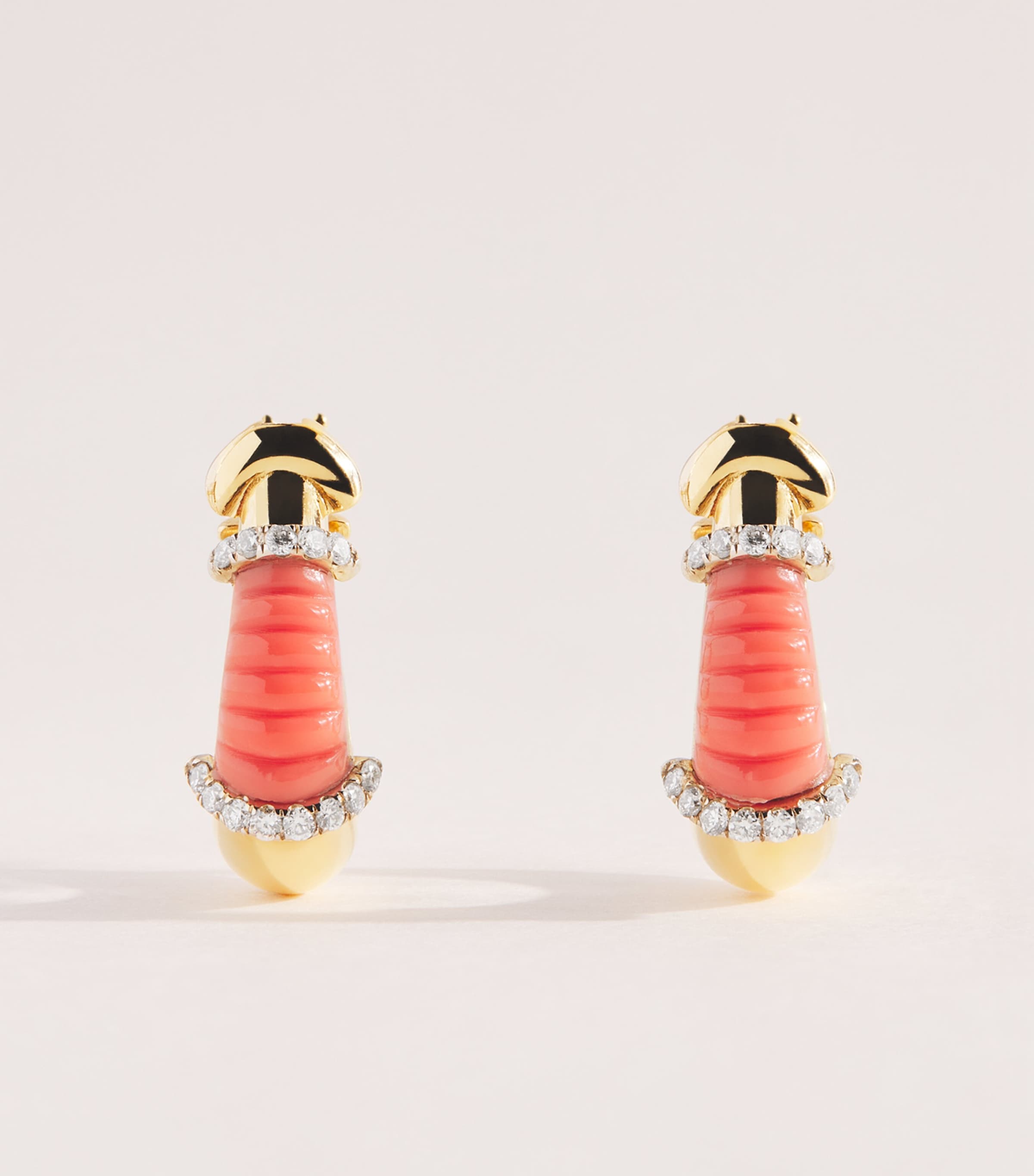 L'ATELIER NAWBAR Yellow Gold and Diamond Lot N*91 Buoy Earrings Yellow Gold
