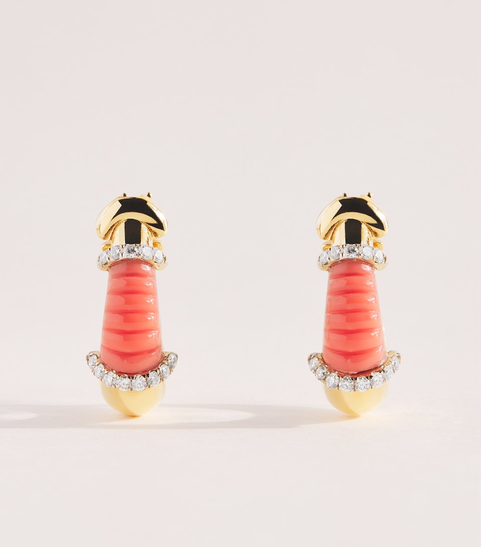 L'ATELIER NAWBAR Yellow Gold and Diamond Lot N*91 Buoy Earrings Yellow Gold