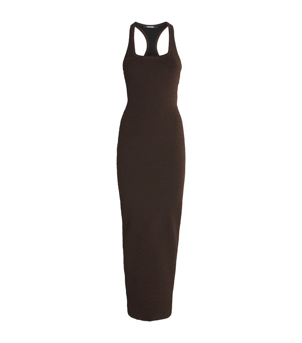 Croc-Effect Racerback Maxi Dress