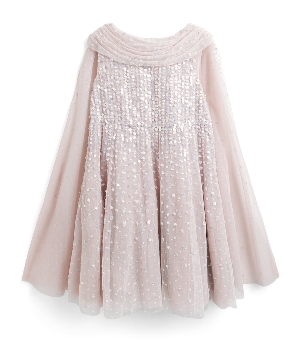 Needle & Thread Tulle Sequin Moonlight Cape Dress (8-12 Years) Lilac Heather