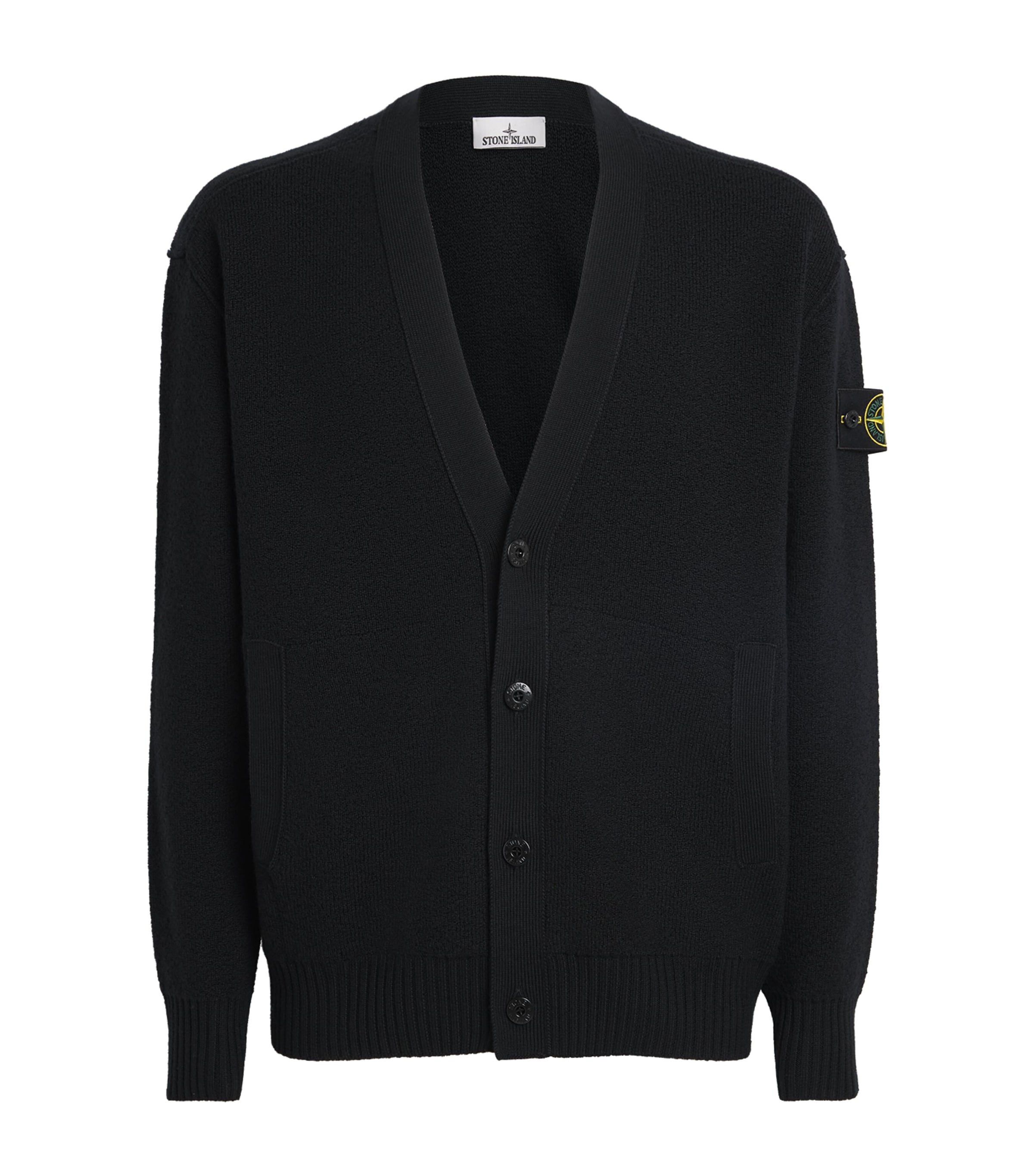 Stone Island Mens Virgin Wool Compass Cardigan