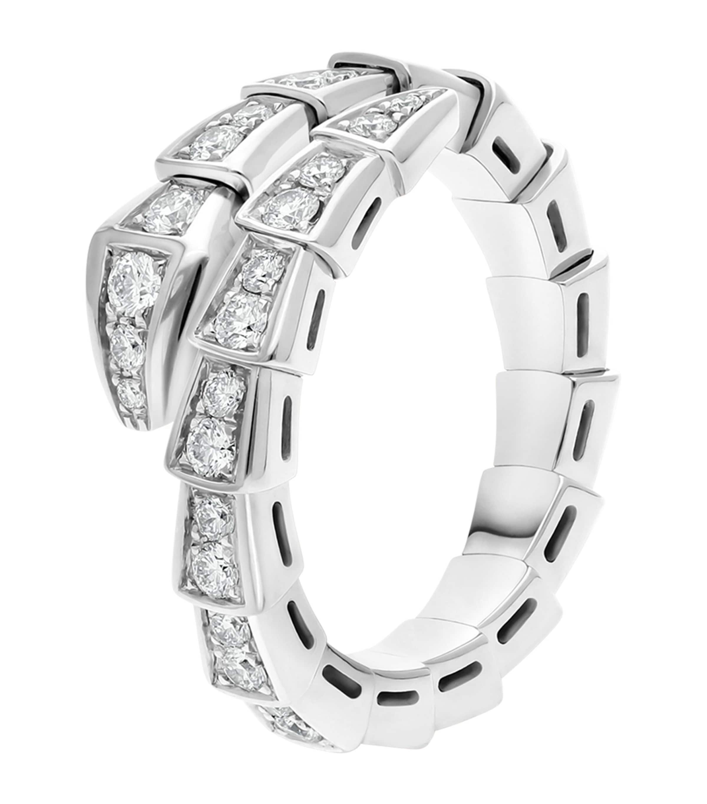 White Gold and Diamond Serpenti Viper Ring