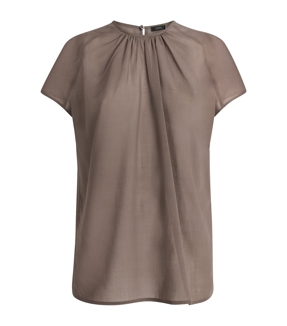 Wool-Blend Broca Blouse