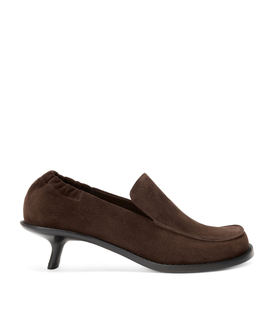Suede Flex Heeled Loafers 45