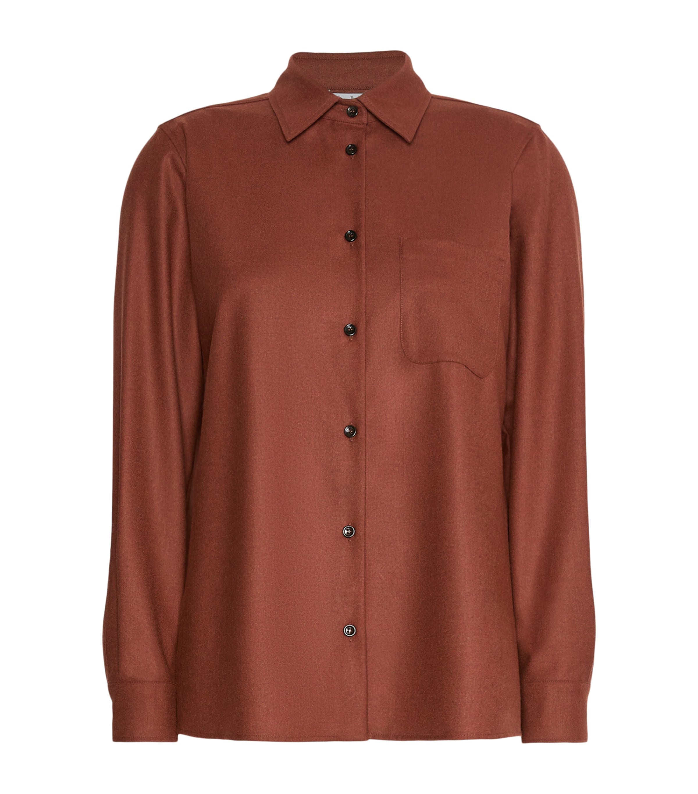 Max Mara Womens Cashmere-Blend Shirt Brick Red