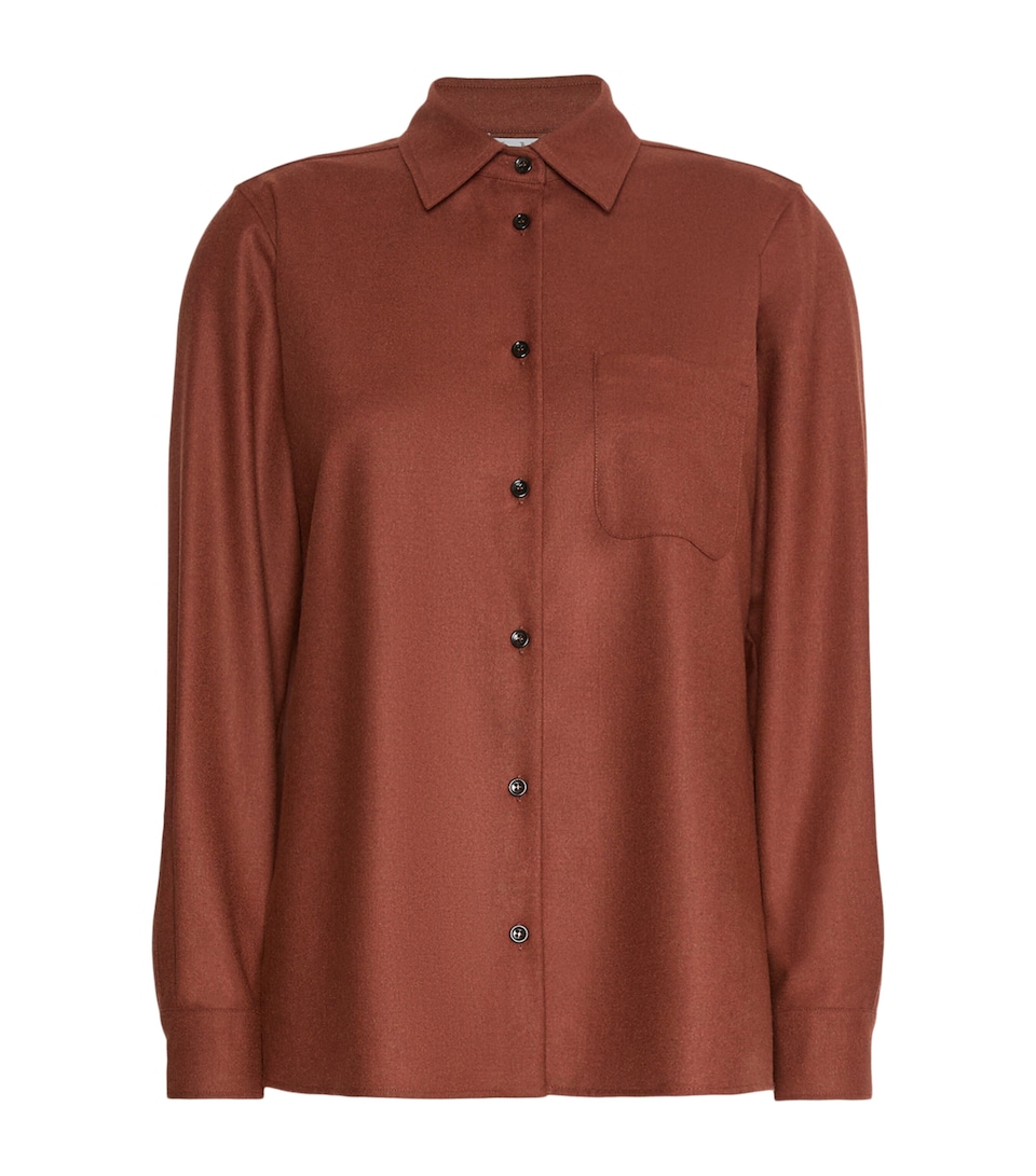 Max Mara Womens Cashmere-Blend Shirt Brick Red