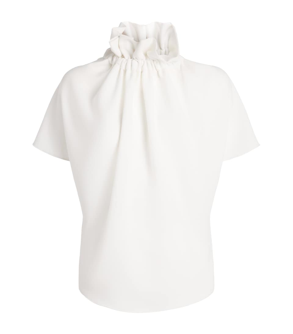 Edeline Lee Womens Ruff Blouse Ivory