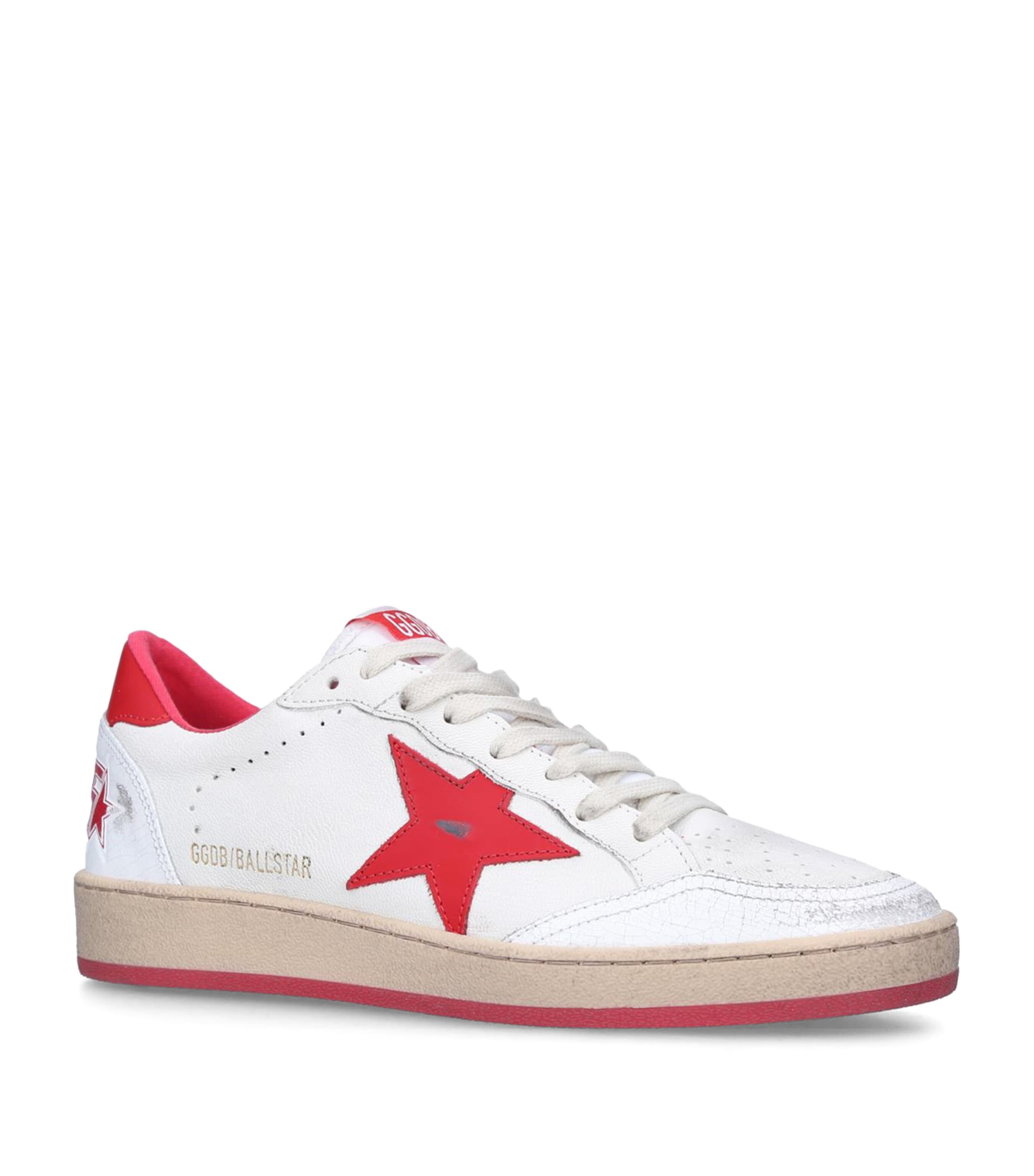 Golden Goose Leather Ball Star Sneakers White/comb
