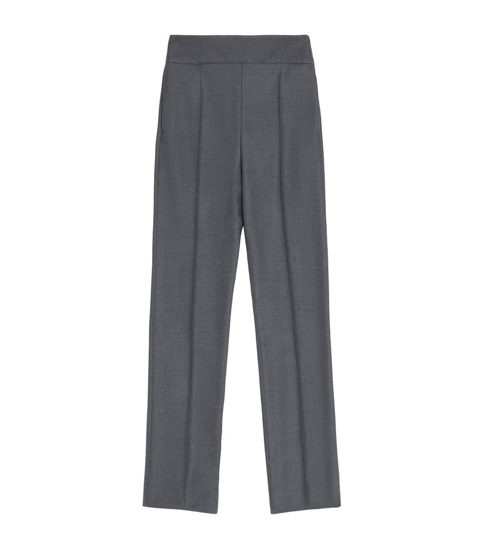 Valentino Womens Silk-Wool Straight Trousers
