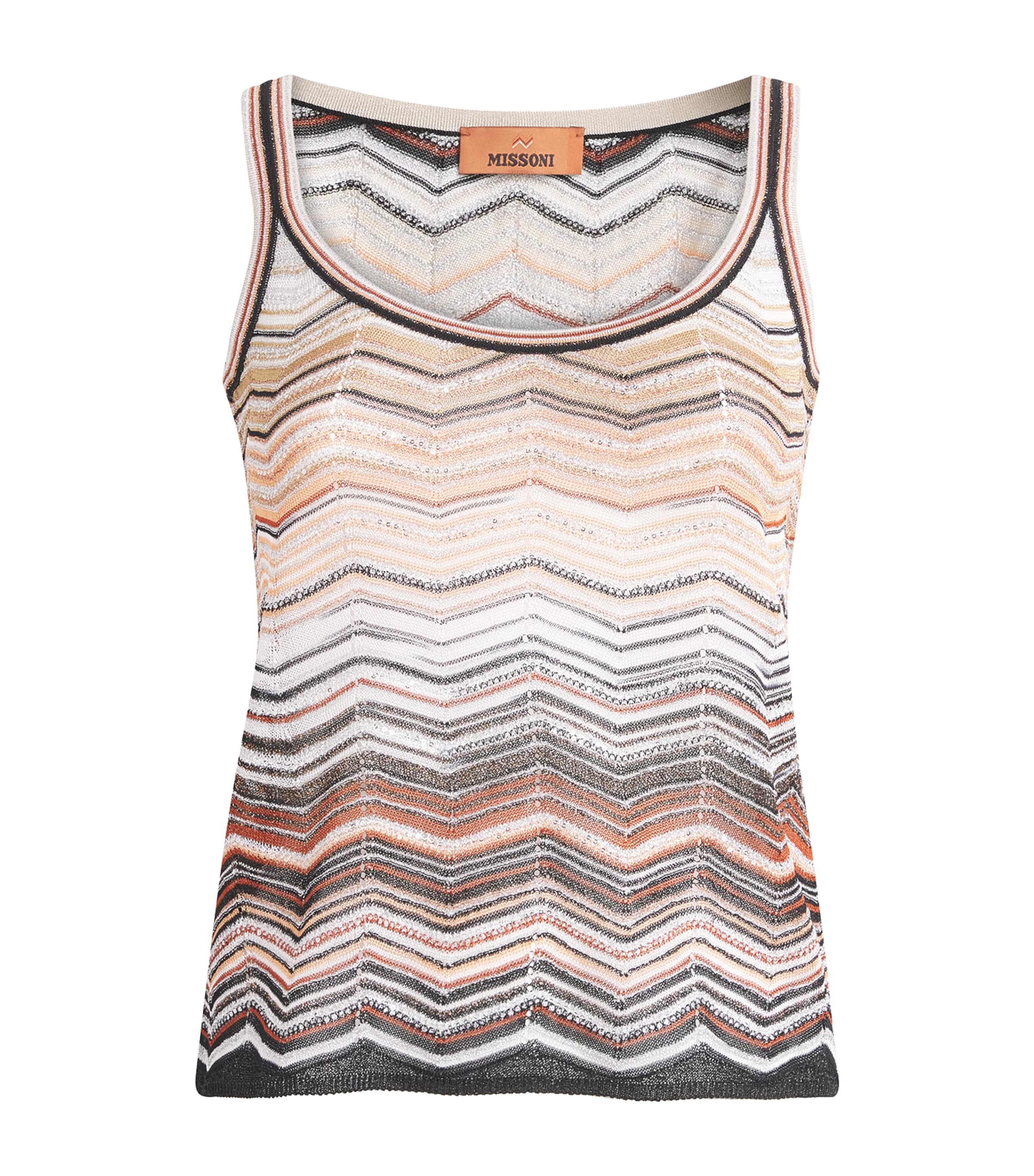 Sequinned Zigzag Tank Top