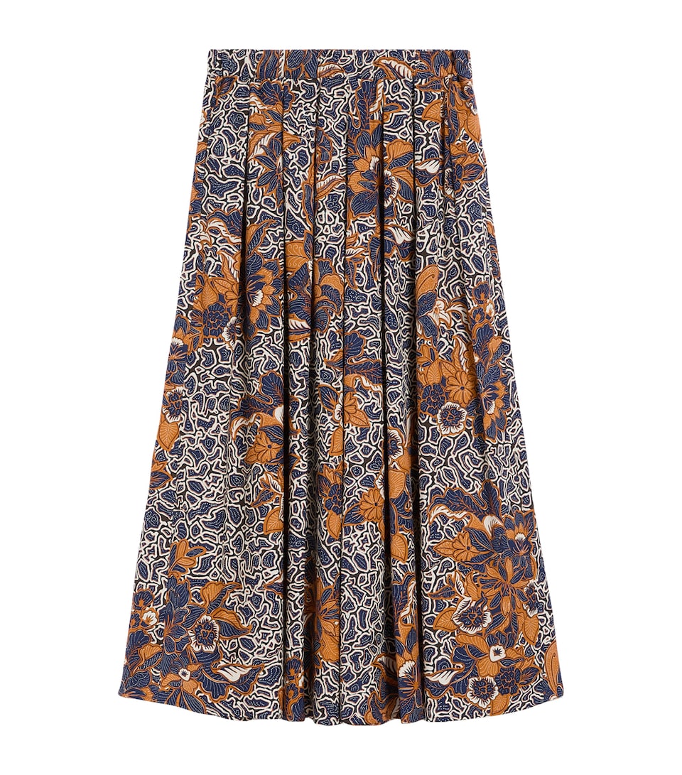 Cotton Printed Midi Skirt