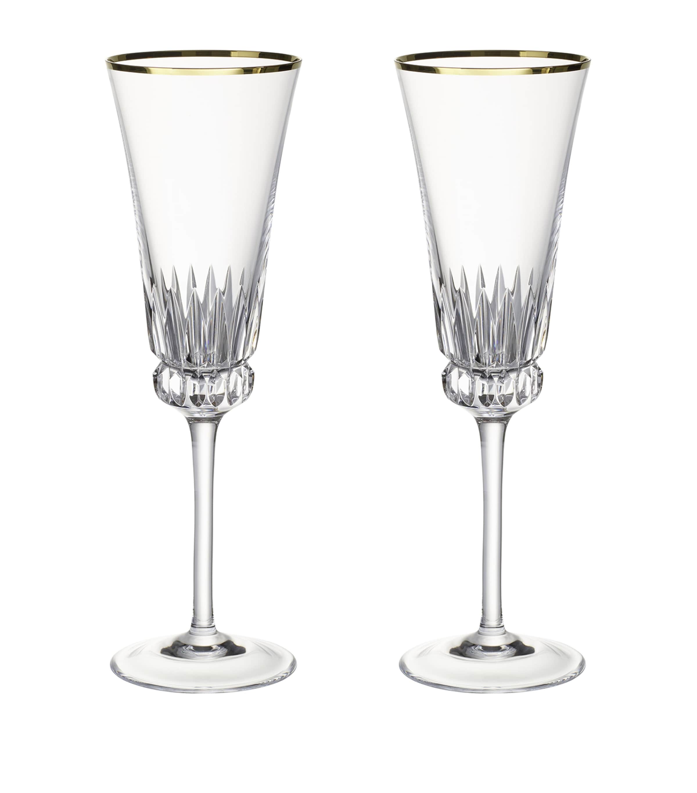 Villeroy & Boch Set of 2 Grand Royal Gold Champagne Flutes (120ml) Clear