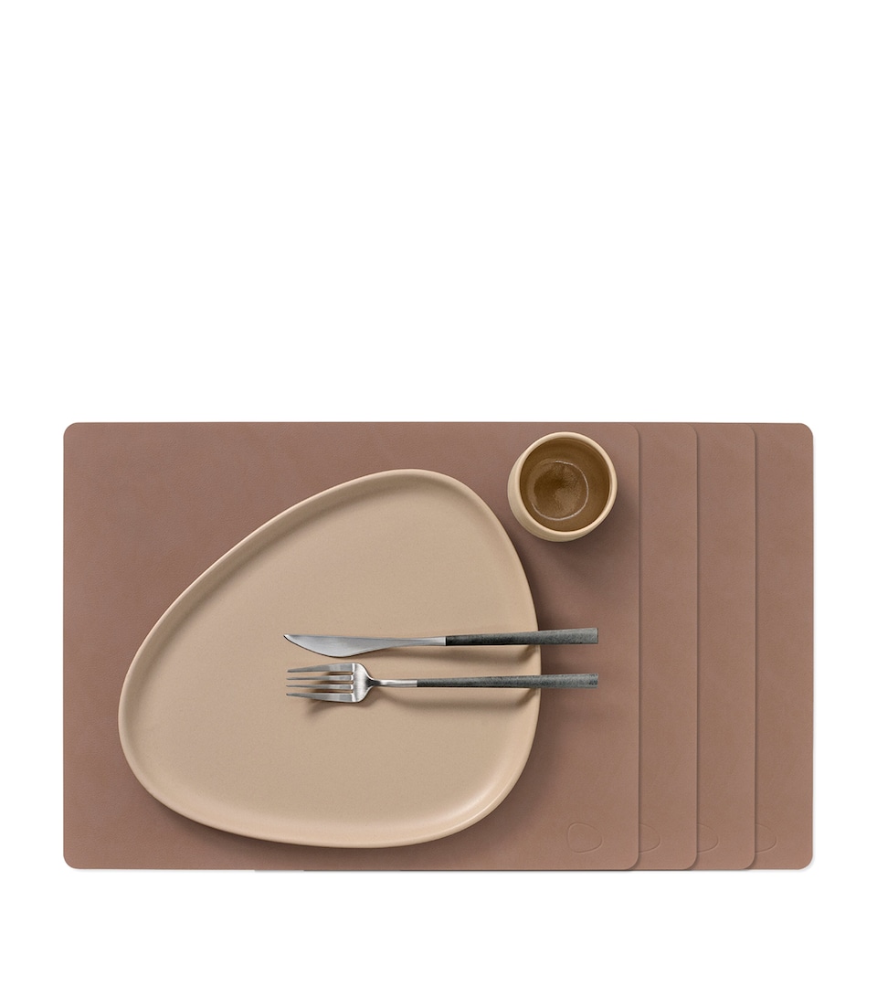 LIND DNA Large Nupo Square Placemats (Set of 4) Truffle