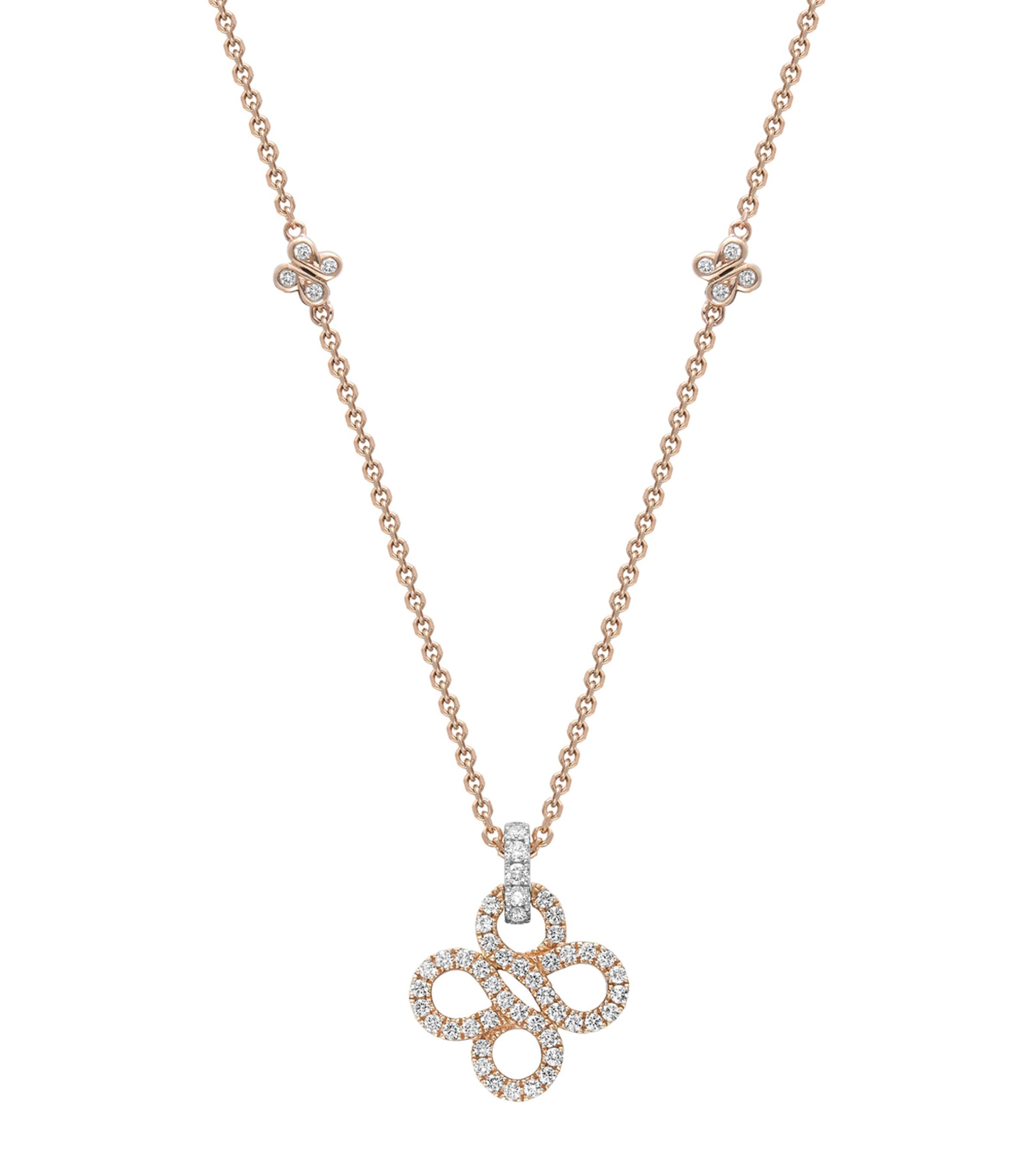 Boodles Rose Gold, Platinum and Diamond Be Boodles Pendant Necklace Rose Gold