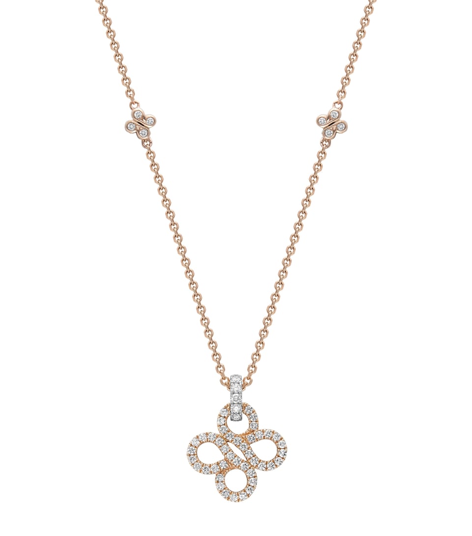 Boodles Rose Gold, Platinum and Diamond Be Boodles Pendant Necklace Rose Gold