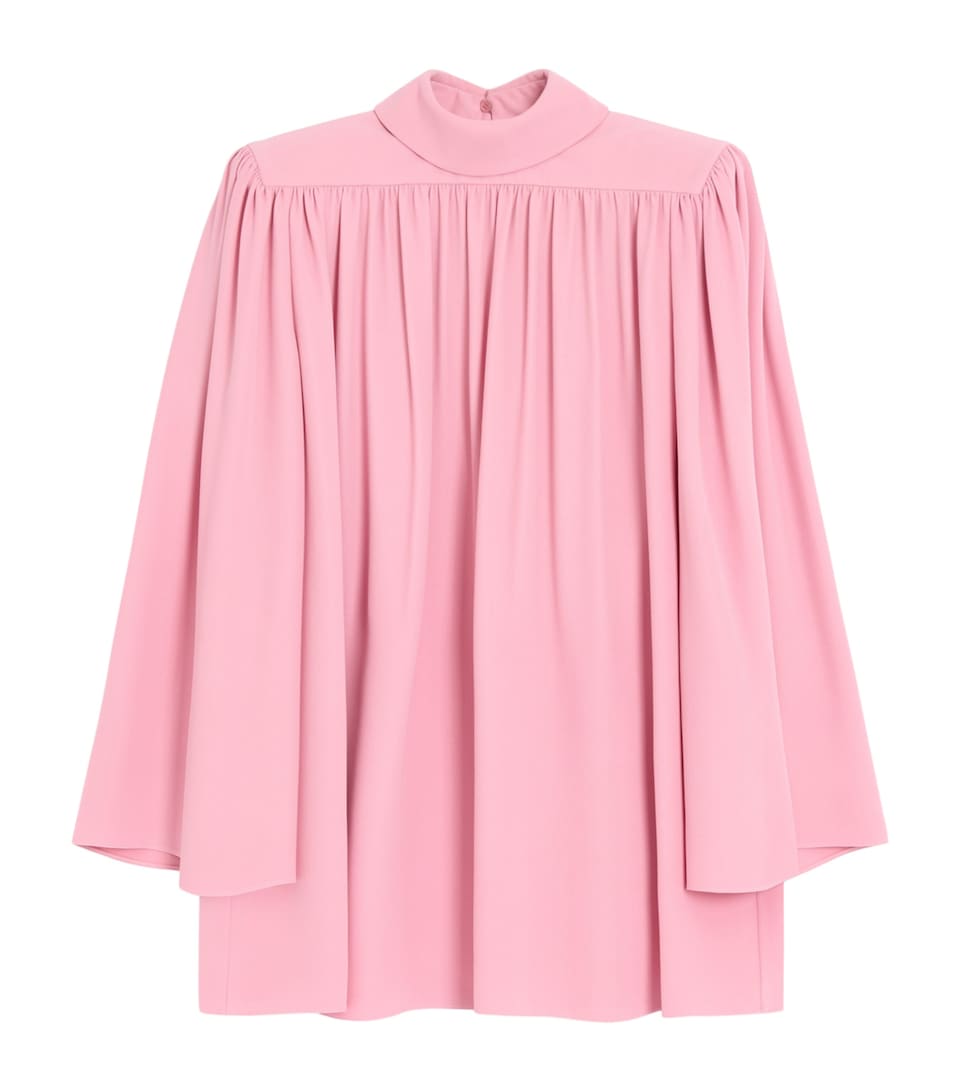 Valentino Womens Silk Cady Couture Pleated Blouse