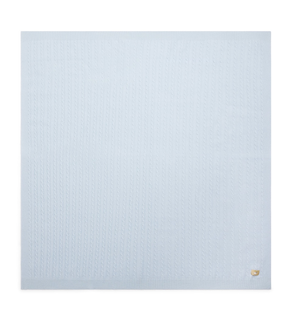 Purebaby Cashmere Cable-Knit Blanket Pnbmel Pale Blu Mlng