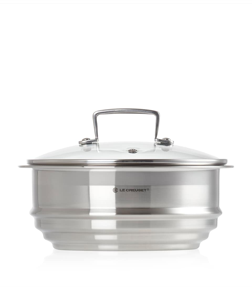 Le Creuset 3-Ply Stainless Steel Multi Steamer with Glass Lid Steel