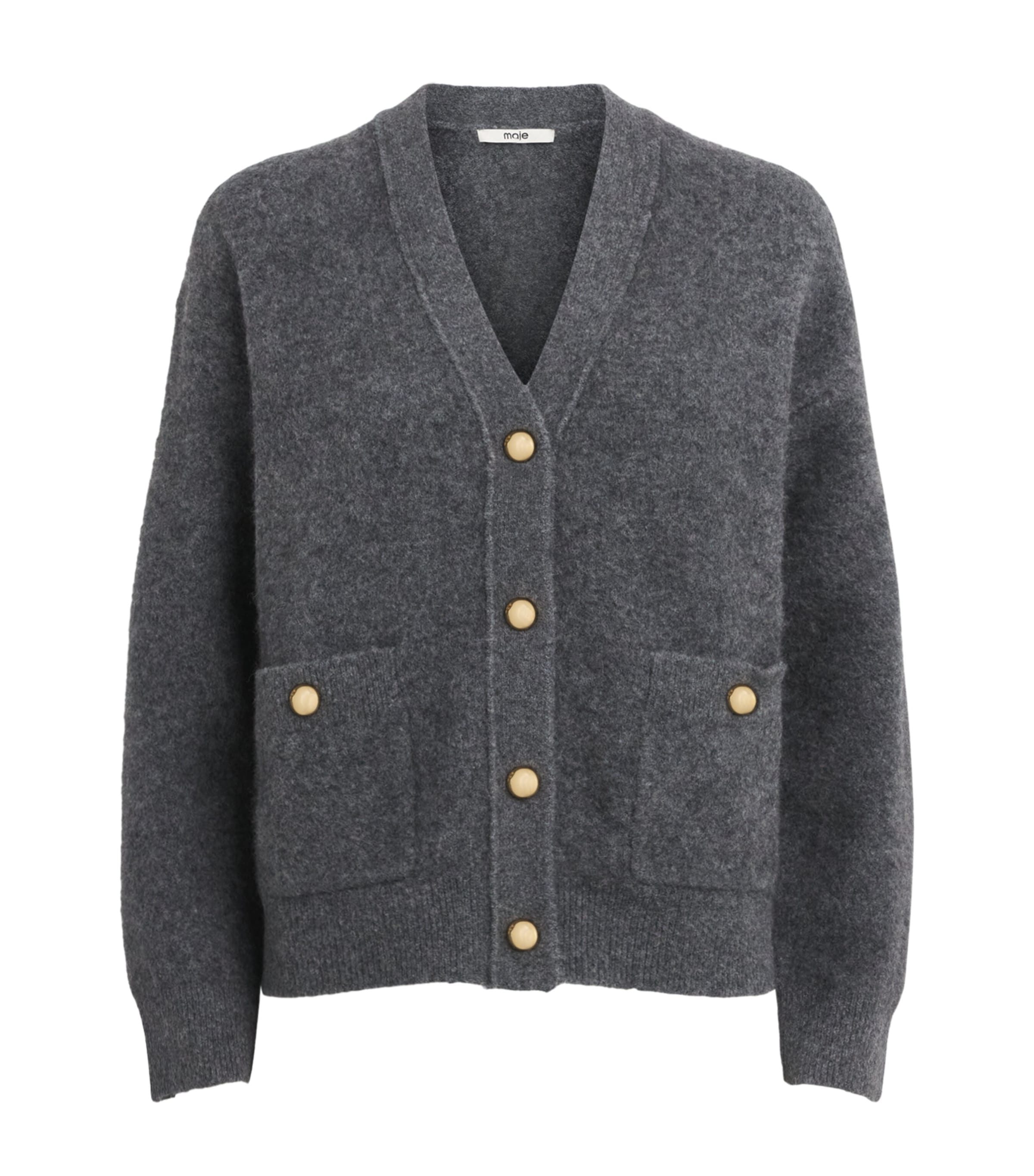 Maje Womens Yak-Blend Cardigan Grey
