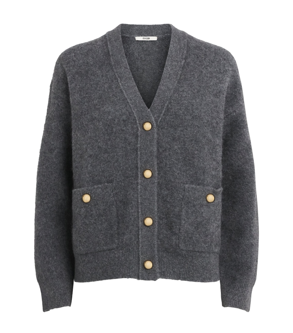 Maje Womens Yak-Blend Cardigan Grey