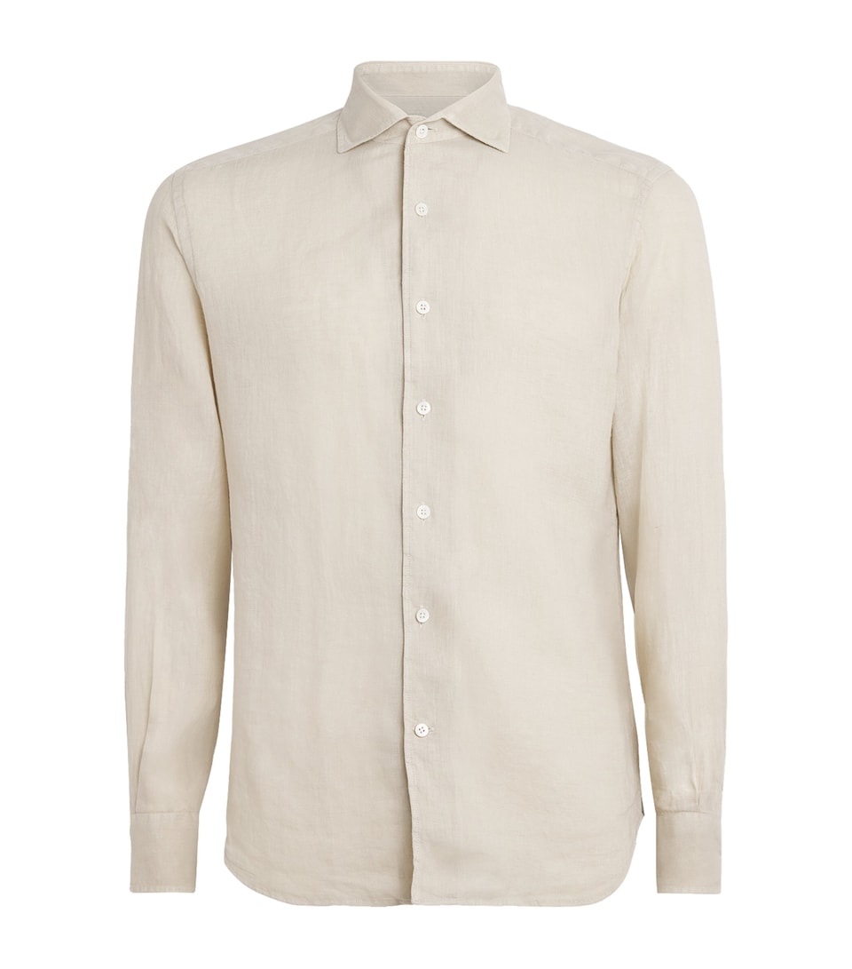Corneliani Mens Linen Shirt Grey Piece