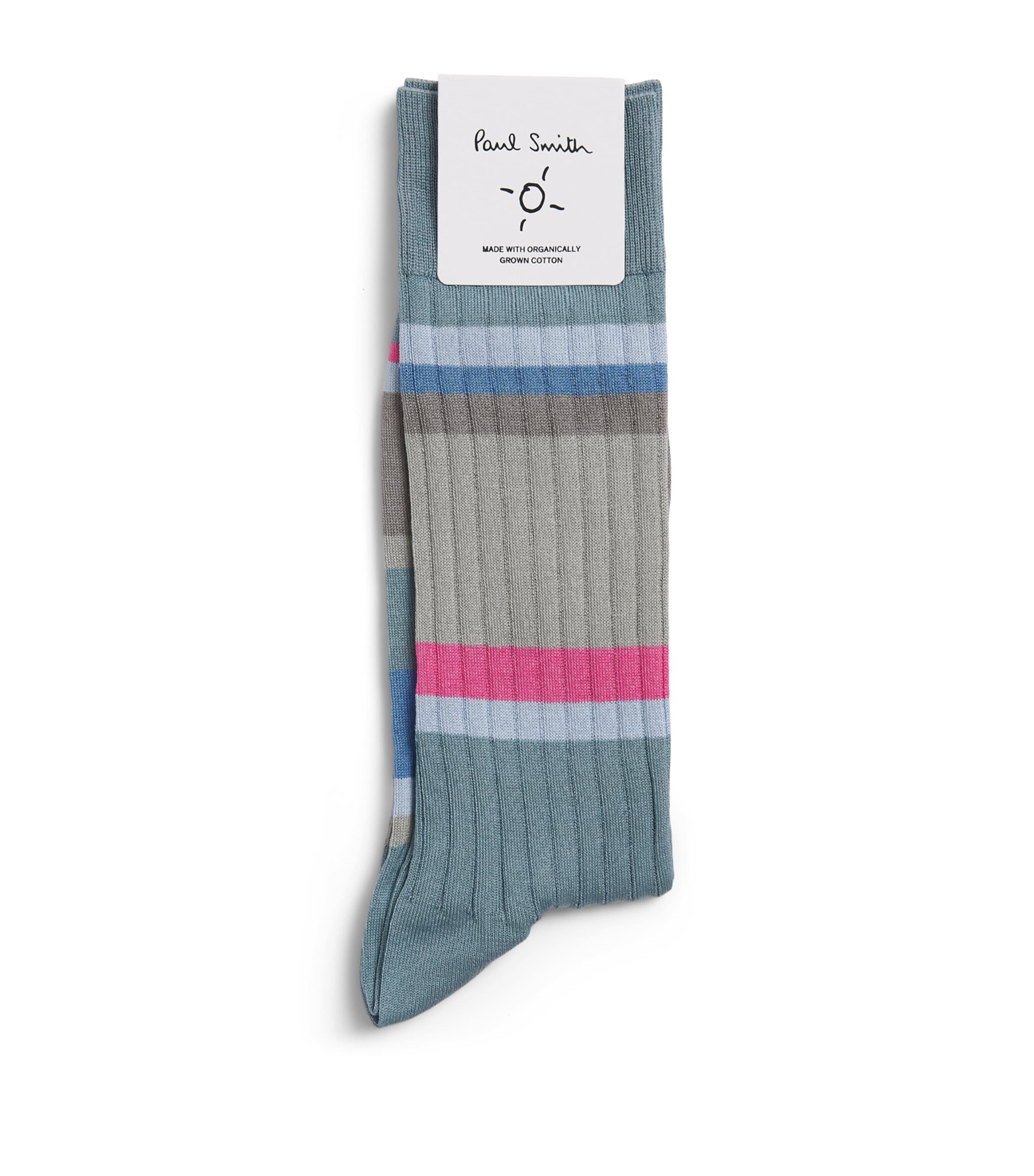 Paul Smith Mens Ribbed Stripe Socks Blue
