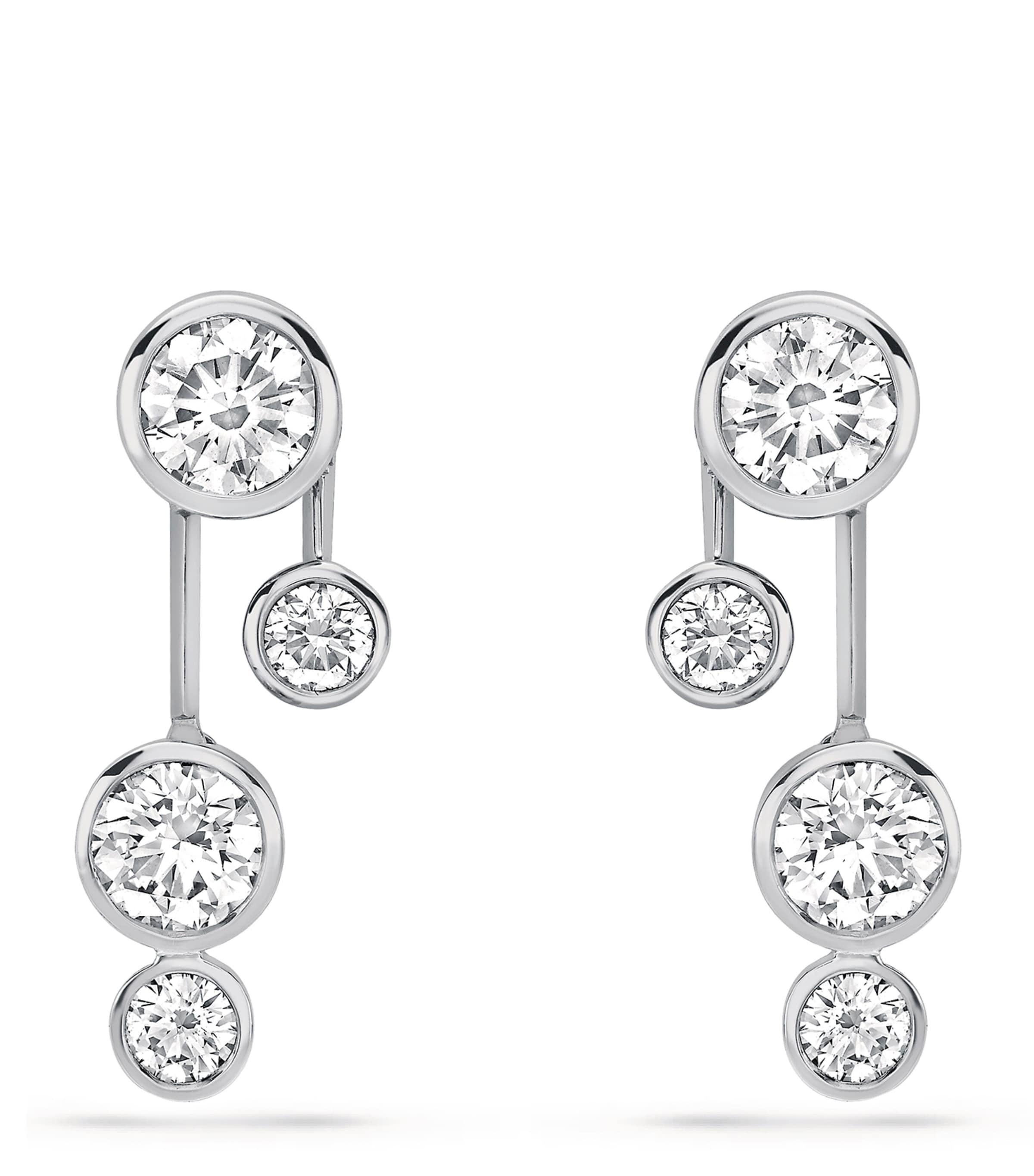 Platinum and Diamond Raindance Earrings