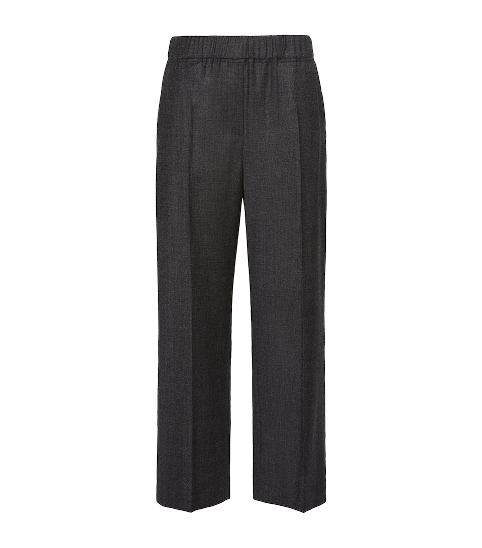 Weekend Max Mara Womens Virgin Wool Elasticated Trousers Dark Grey