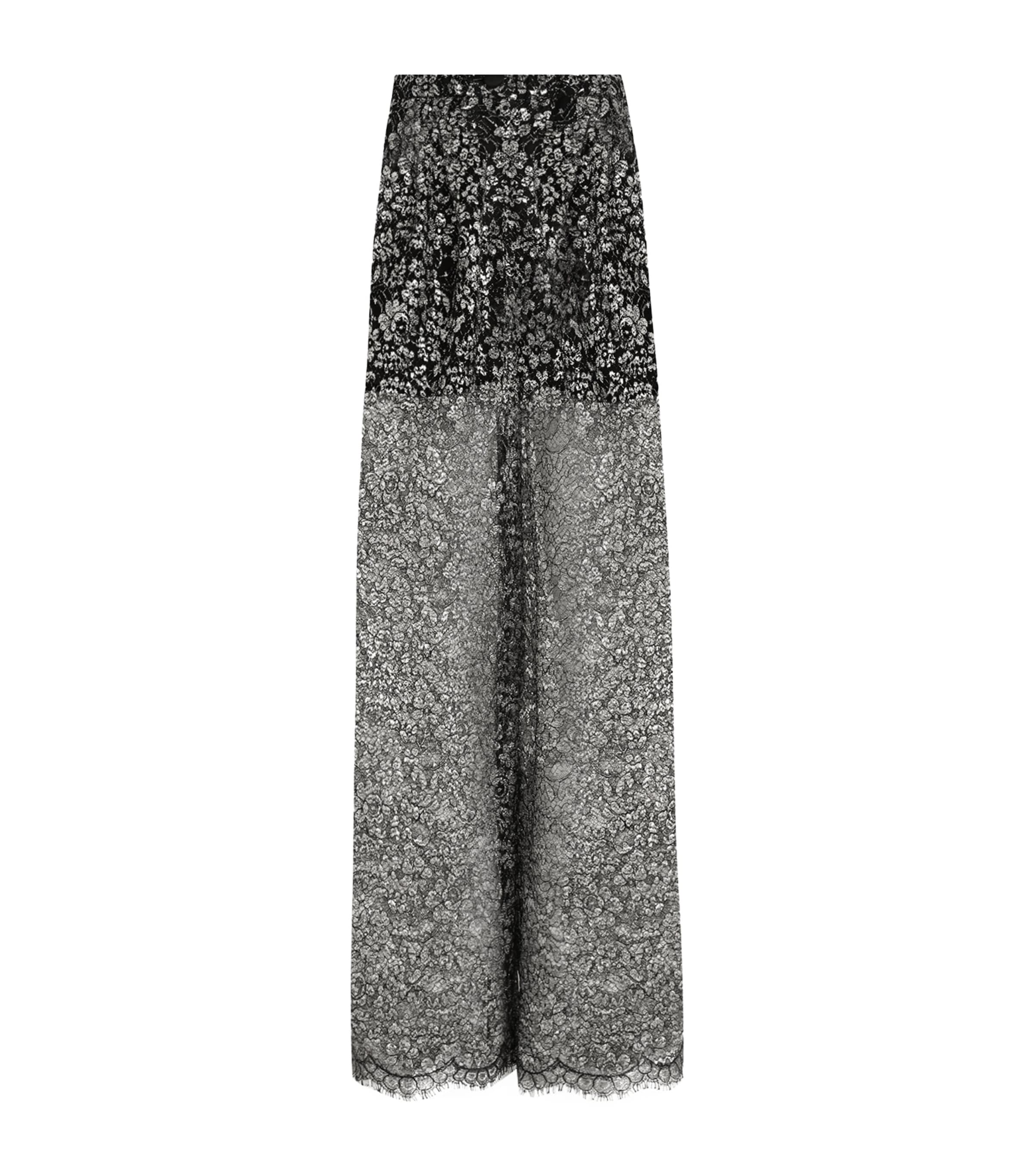 Lamé Lace Wide-Leg Trousers
